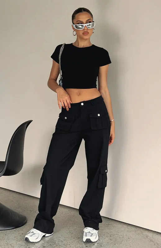 Clear My Mind Pants Black sold by White Fox Boutique