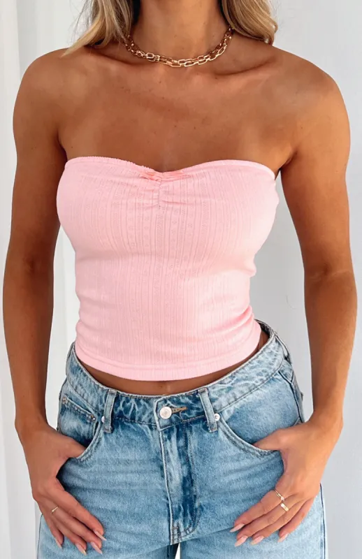 What Do You See Strapless Top Baby Pink sold by White Fox Boutique