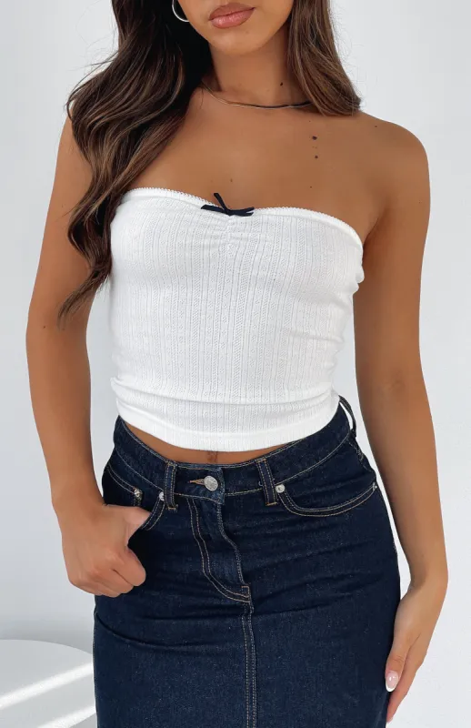 What Do You See Strapless Top White sold by White Fox Boutique