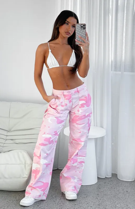 Taking Control Cargo Pants Pink Camo sold by White Fox Boutique