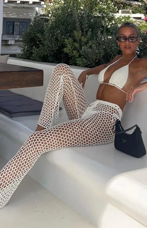 Highway To Heaven Crochet Pants Off White sold by White Fox Boutique