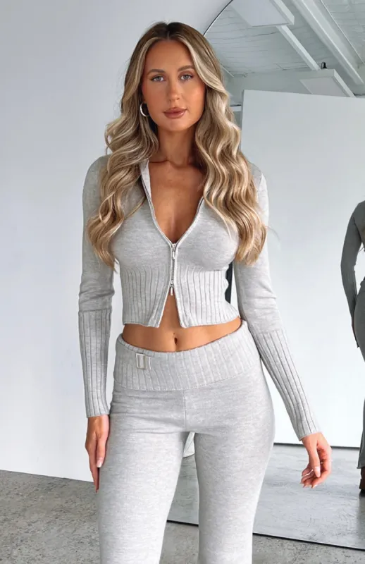 Later Than Before Long Sleeve Crop Grey sold by White Fox Boutique