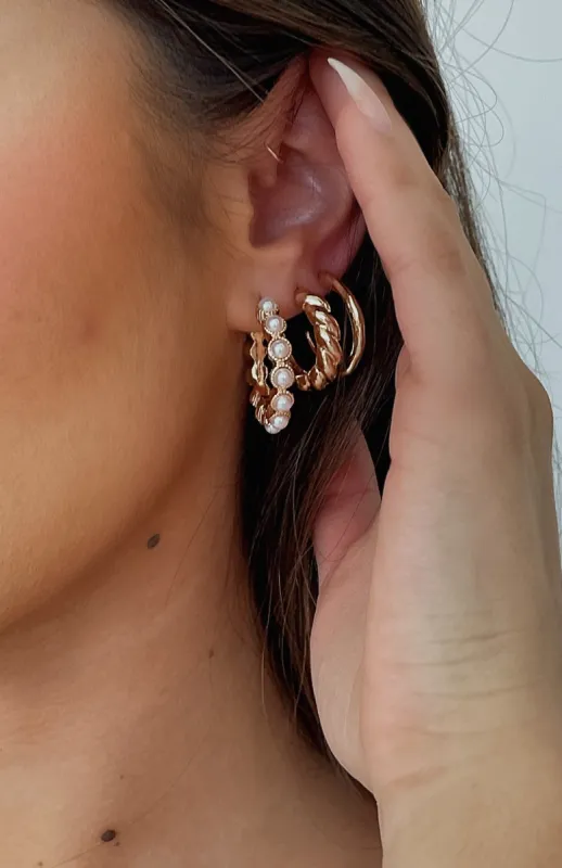 Sina Earring Set Gold sold by White Fox Boutique