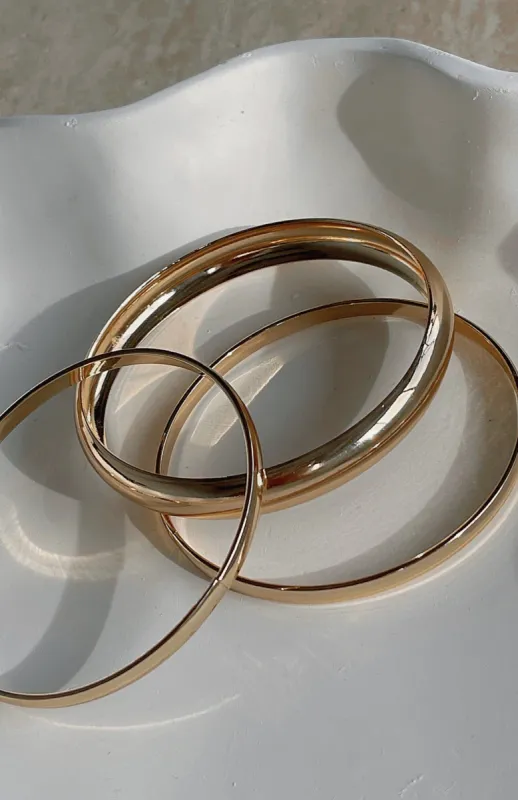 Lydie Bangle Set Gold sold by White Fox Boutique