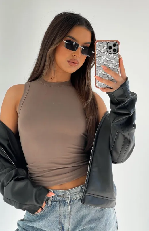 Move On Up Tank Top Mocha sold by White Fox Boutique