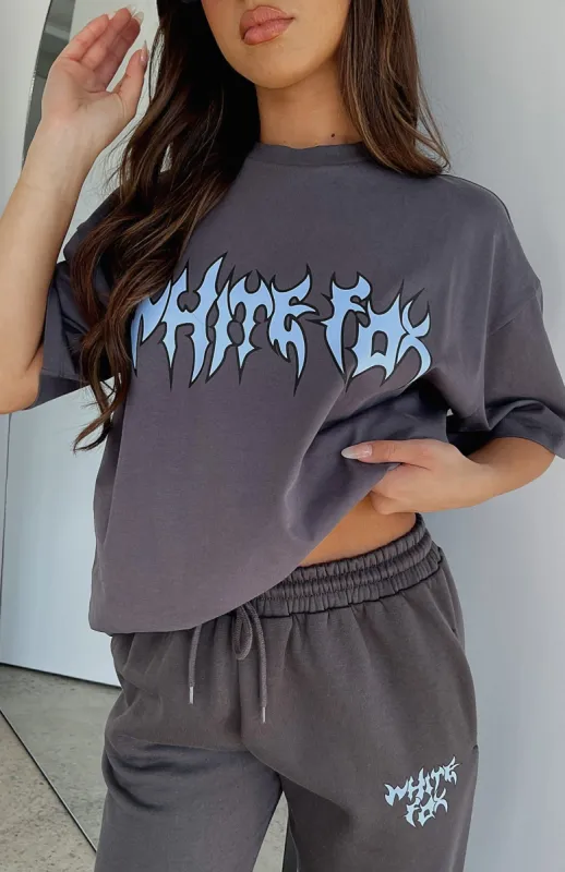 Bring That Energy Oversized Tee Charcoal sold by White Fox Boutique