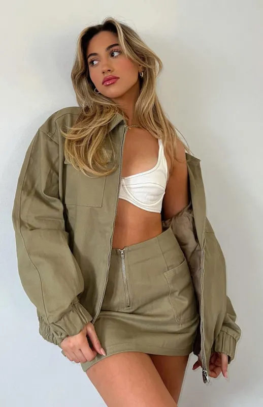 Give It To Me Mini Skirt Moss sold by White Fox Boutique