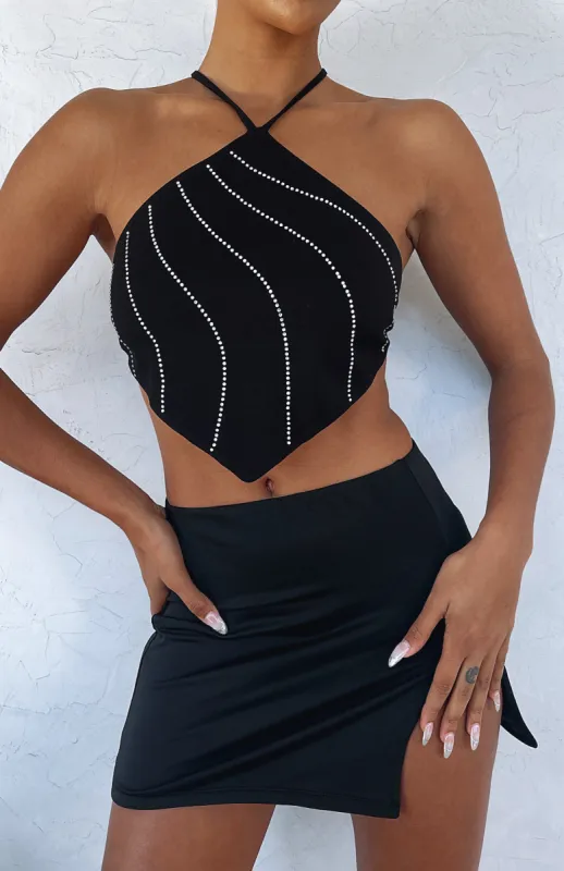 High Temptation Crop Black sold by White Fox Boutique