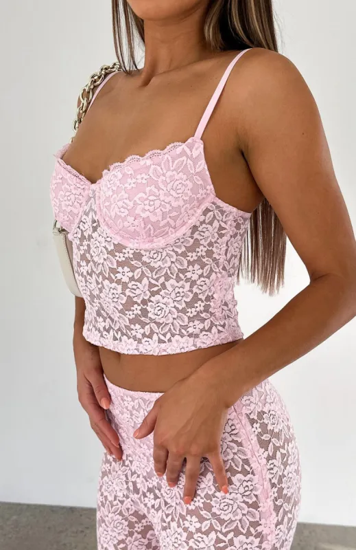 Lovers Lane Top Baby Pink sold by White Fox Boutique