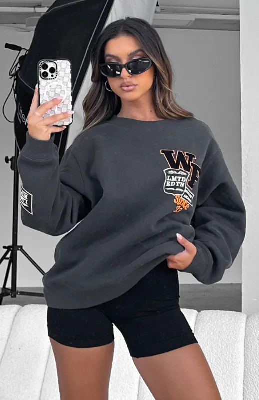 Part Of History Oversized Sweater Charcoal sold by White Fox Boutique