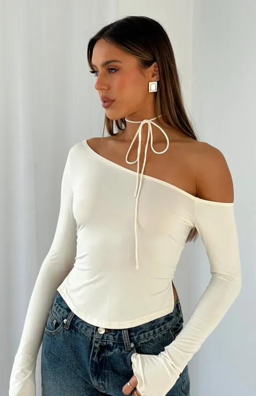 Don't Need A Lot Long Sleeve Top Cream made by White Fox Boutique