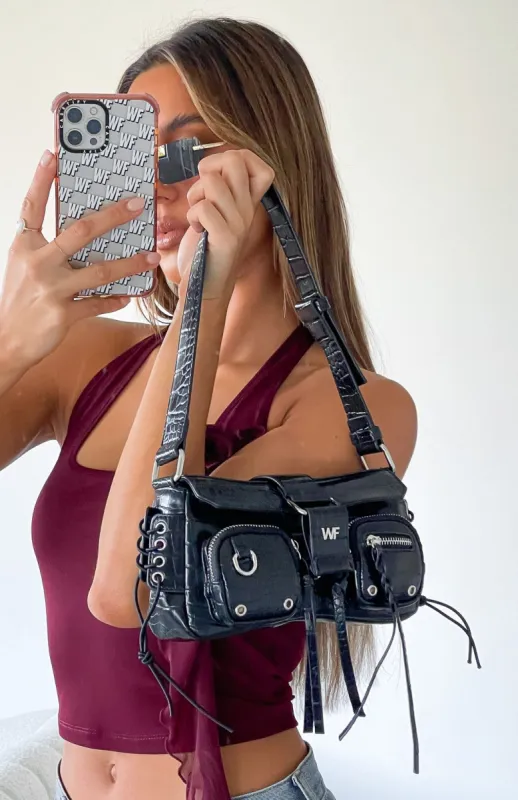 Lake Shoulder Bag Black sold by White Fox Boutique