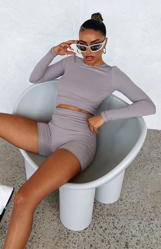 It Takes Two Long Sleeve Crop Mocha sold by White Fox Boutique