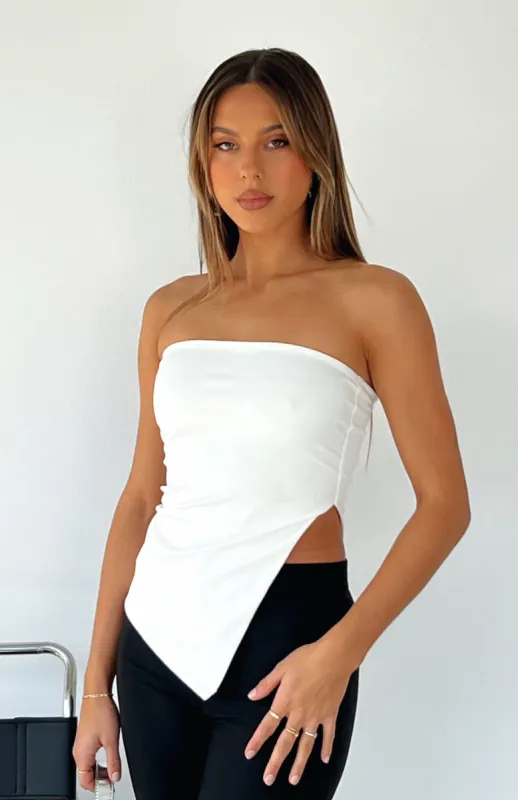 One More Night Strapless Top White sold by White Fox Boutique