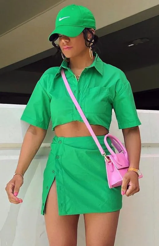 Love Triangle Mini Dress Green sold by White Fox Boutique