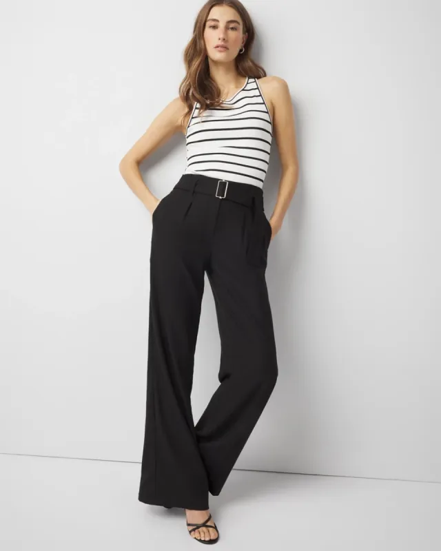 High-Rise Belted Wide Leg Trouser sold by White House Black Market