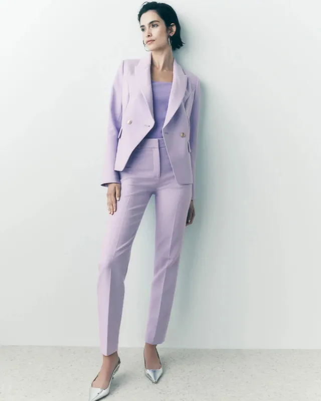 WHBM® Elle Slim Ankle Luxe Double Weave Pants sold by White House Black Market