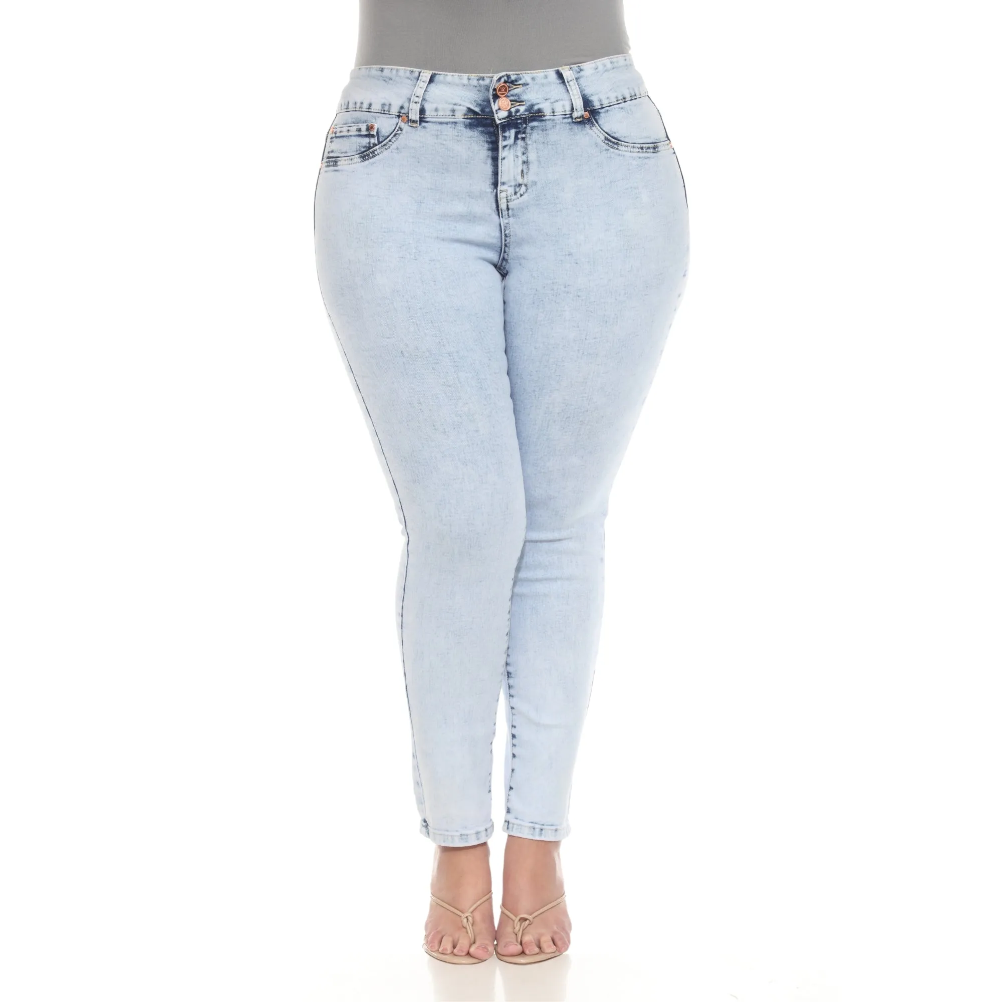 Plus Size Acid Wash Denim Jeans sold by White Mark