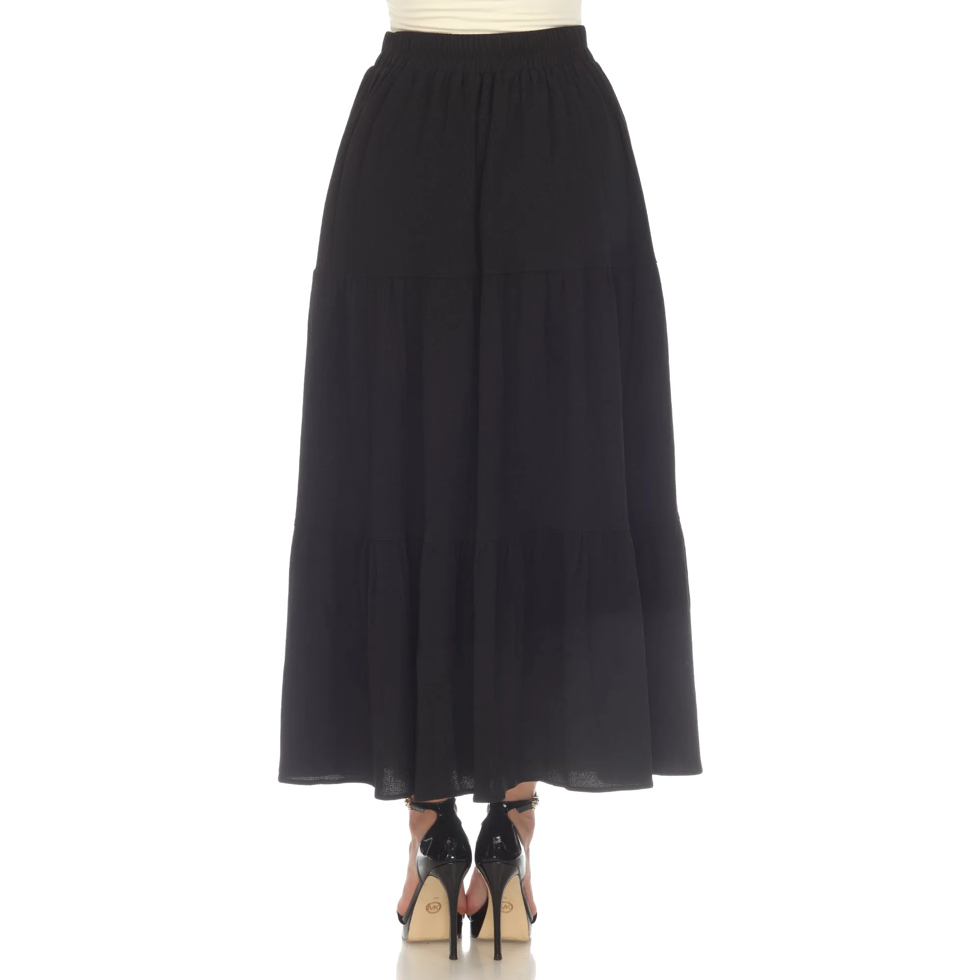 Women's Pleated Tiered Maxi Skirt sold by White Mark product image thumbnail 3