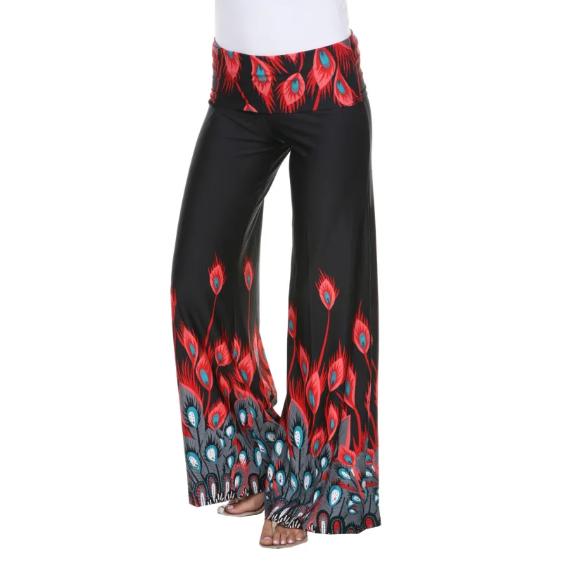 Women's Peacock Printed Palazzo Pants sold by White Mark