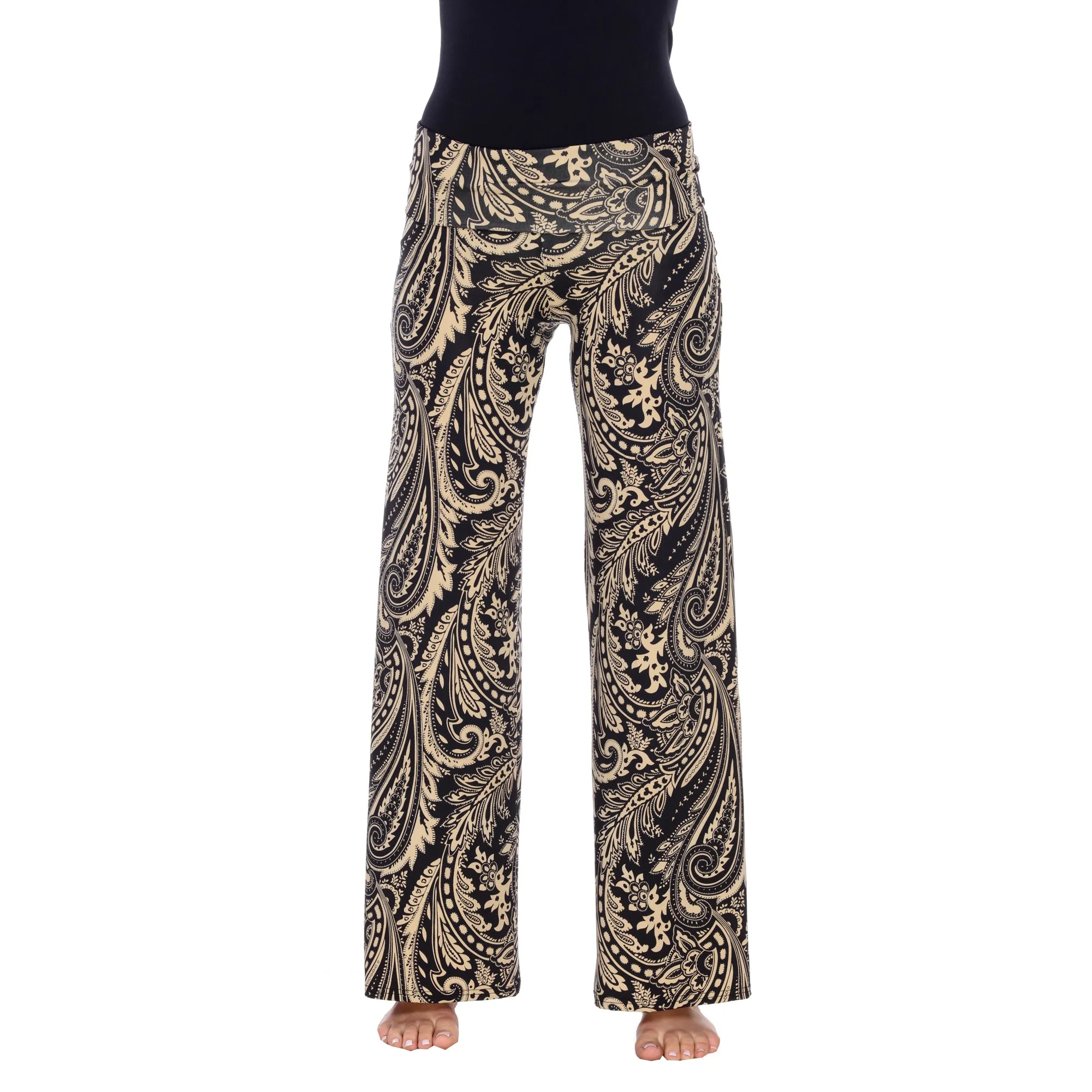 Women's Brown Paisley Printed Palazzo Pants sold by White Mark