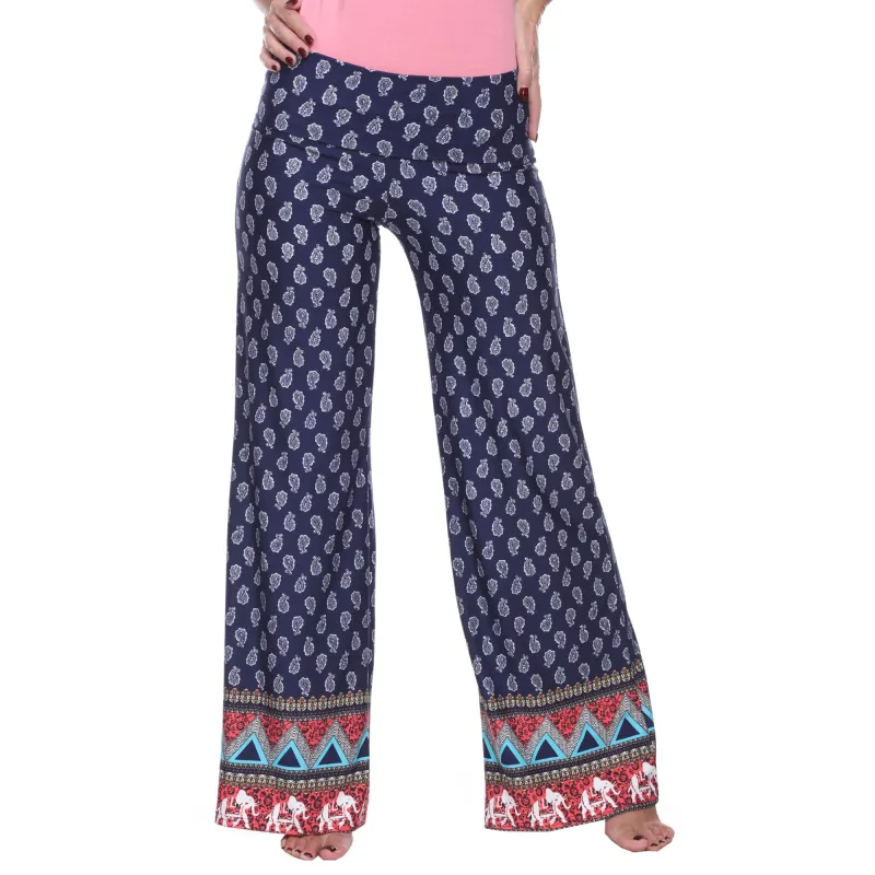 Women's Indian Paisley Palazzo Pants sold by White Mark