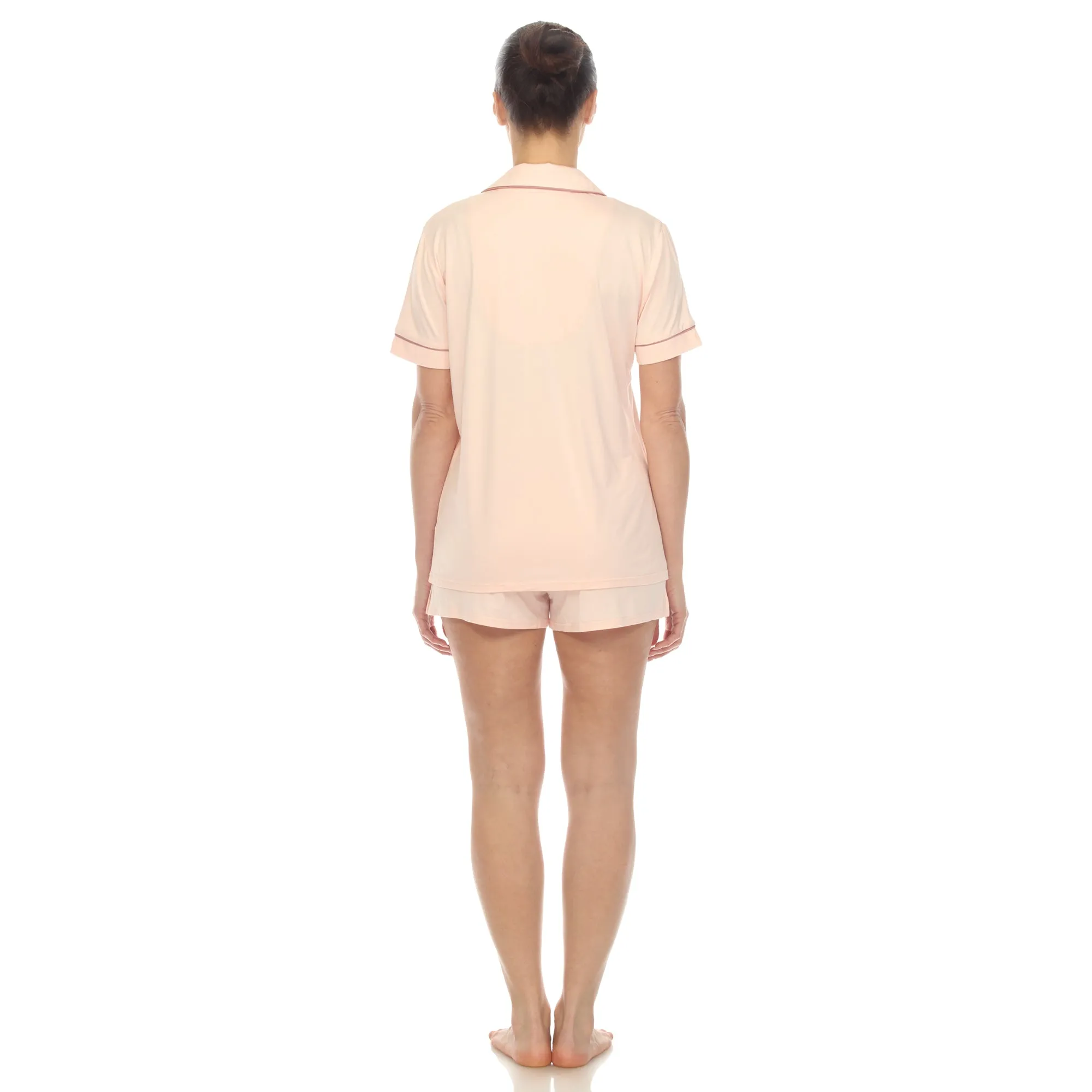 Women's Short Sleeve Bamboo Pajama Set sold by White Mark product image thumbnail 3