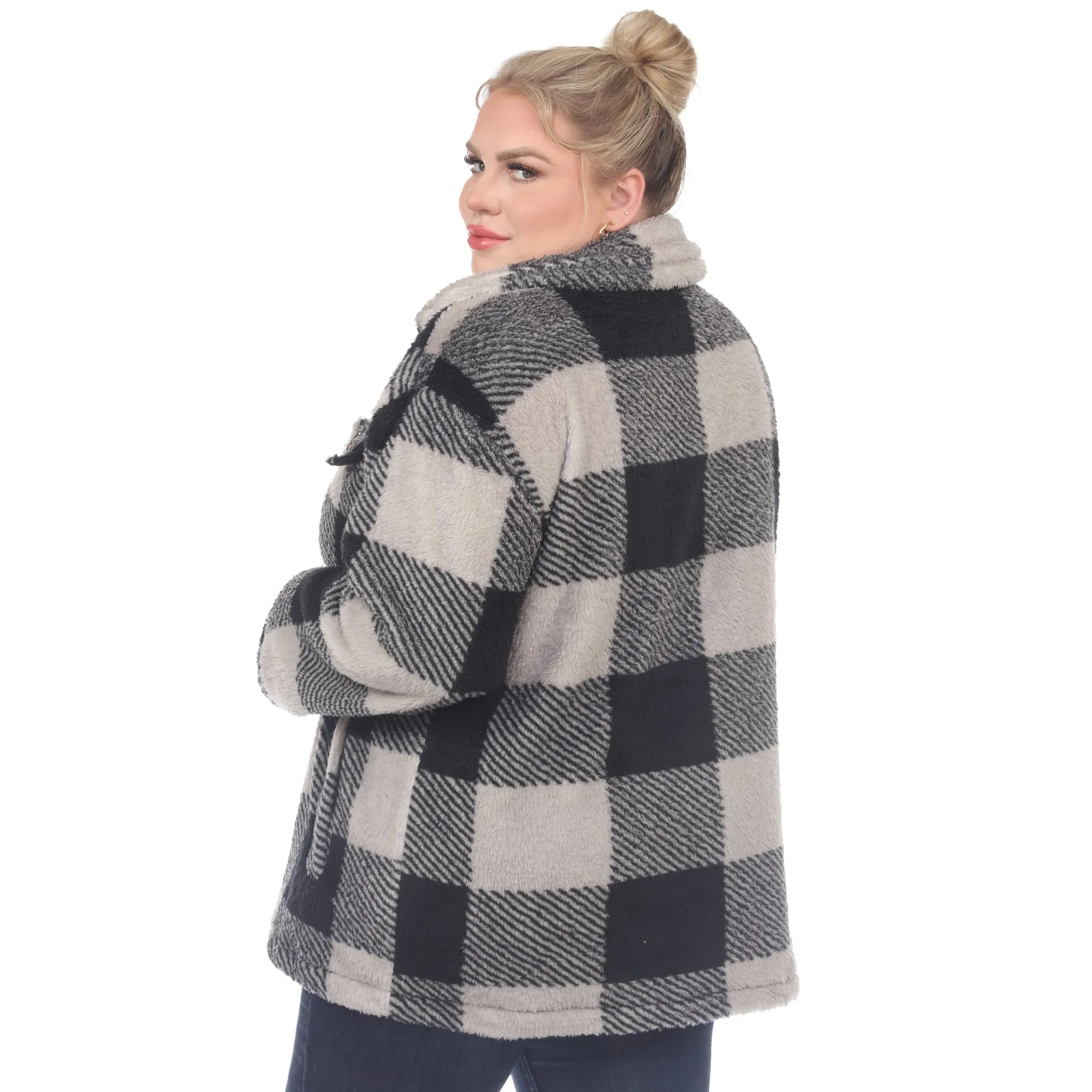 Plus Size Plaid Shacket sold by White Mark product image thumbnail 3