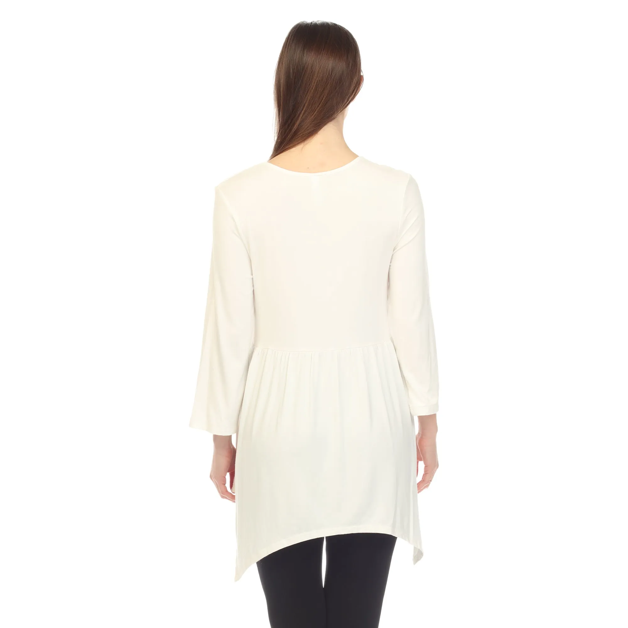 Women's Empire Cut V-Neck Tunic Top sold by White Mark product image thumbnail 3