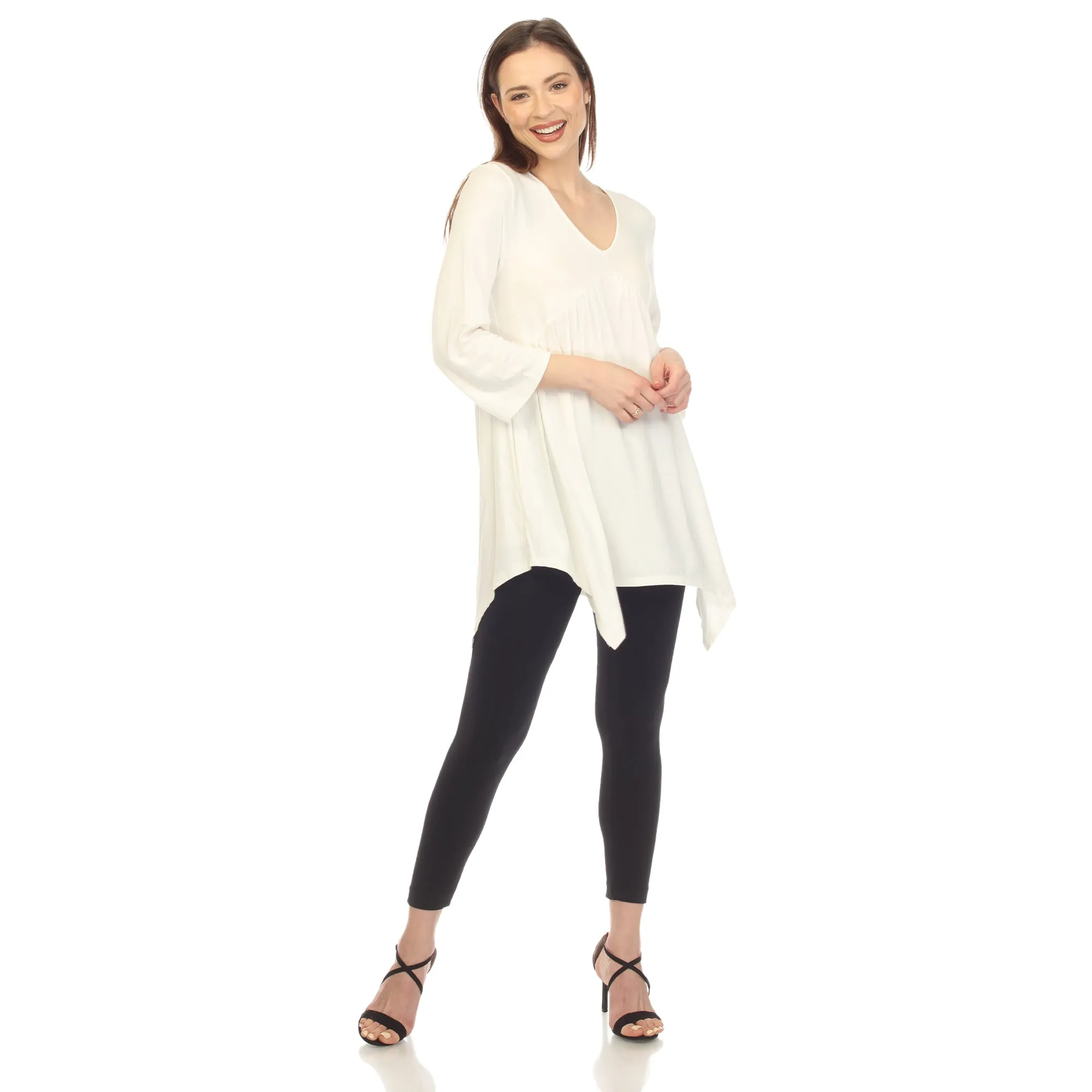 Women's Empire Cut V-Neck Tunic Top sold by White Mark product image thumbnail 5