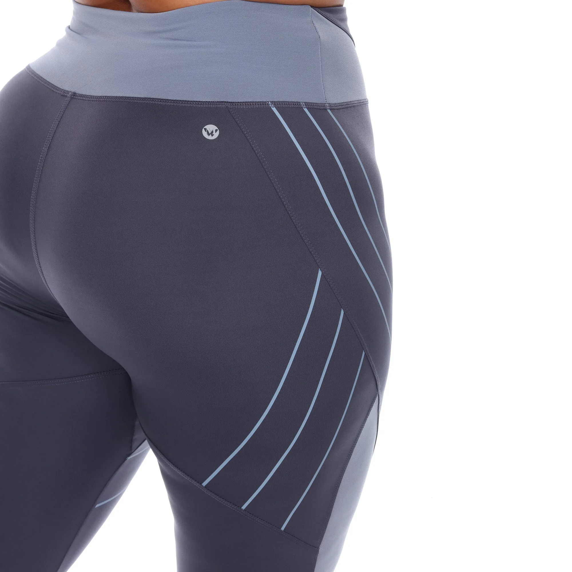 Plus Size High-Waist Reflective Piping Fitness Leggings sold by White Mark product image thumbnail 4