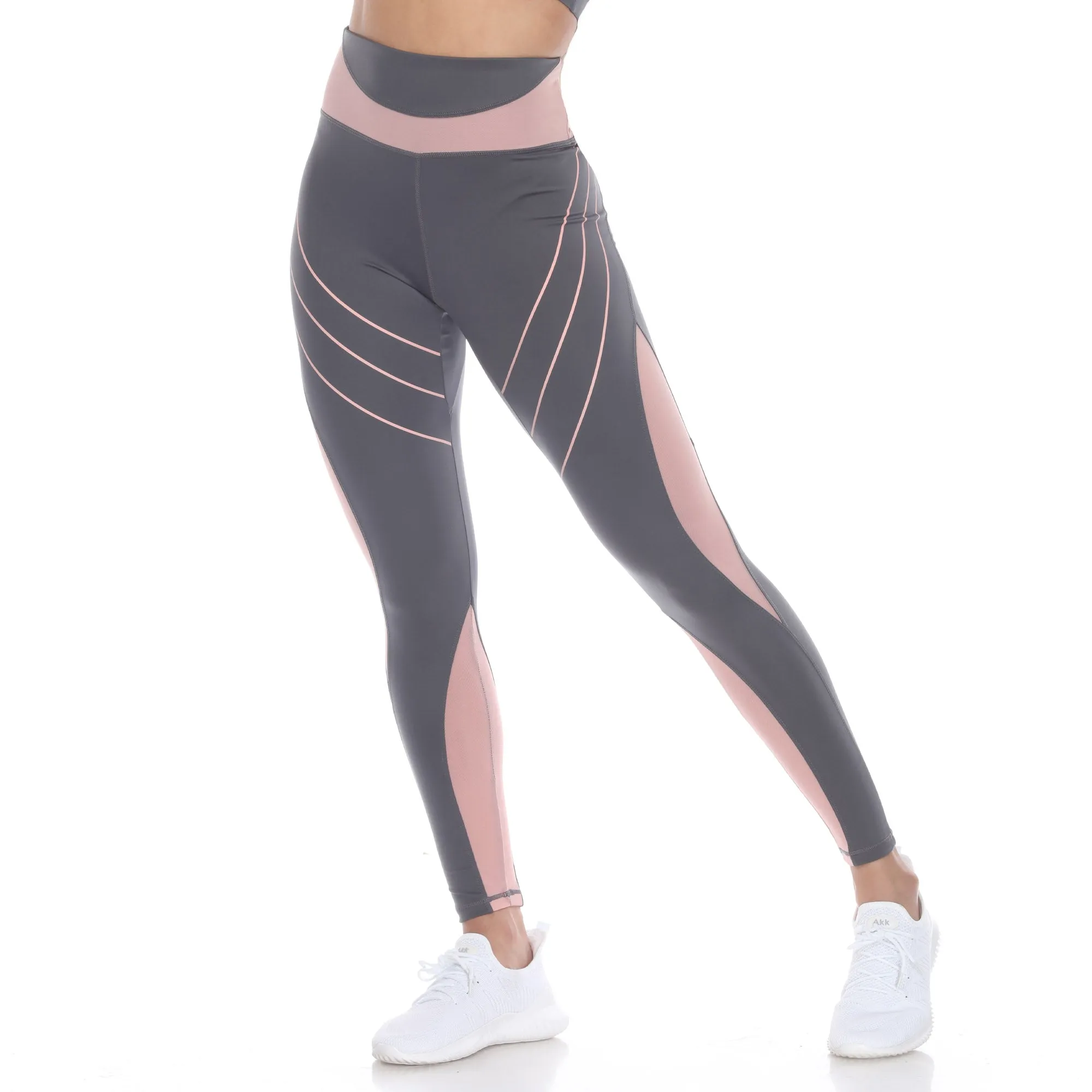 Women's High-Waist Reflective Piping Fitness Leggings sold by White Mark product image thumbnail 2