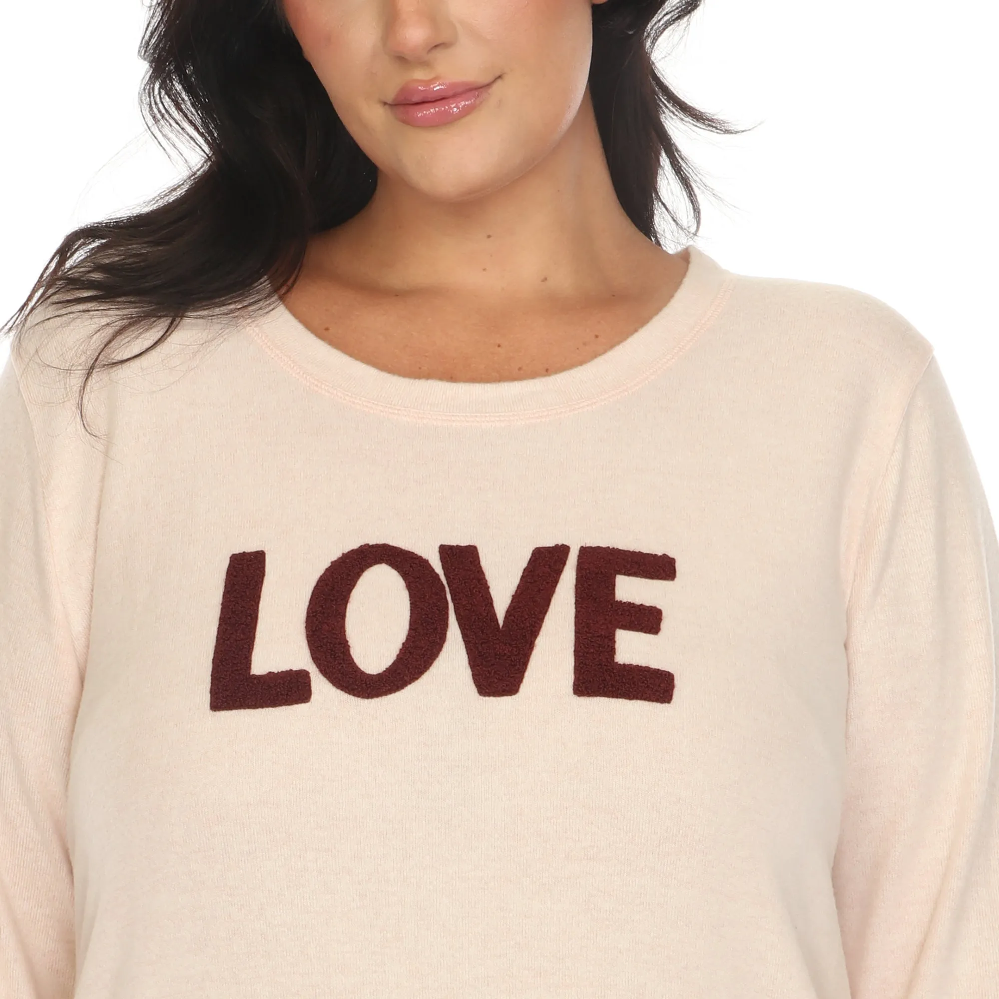 Women's Plus Size Long Sleeve Sleep Shirt sold by White Mark product image thumbnail 4