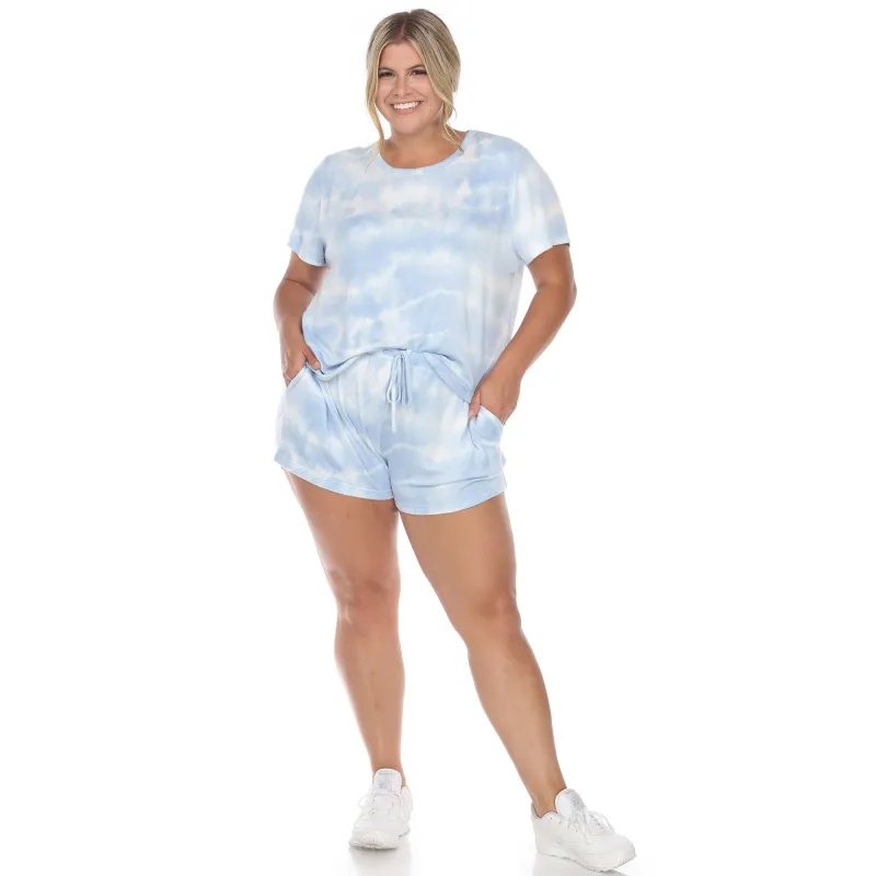 Women's Plus Size 2 Piece Top & Shorts Lounge Set sold by White Mark