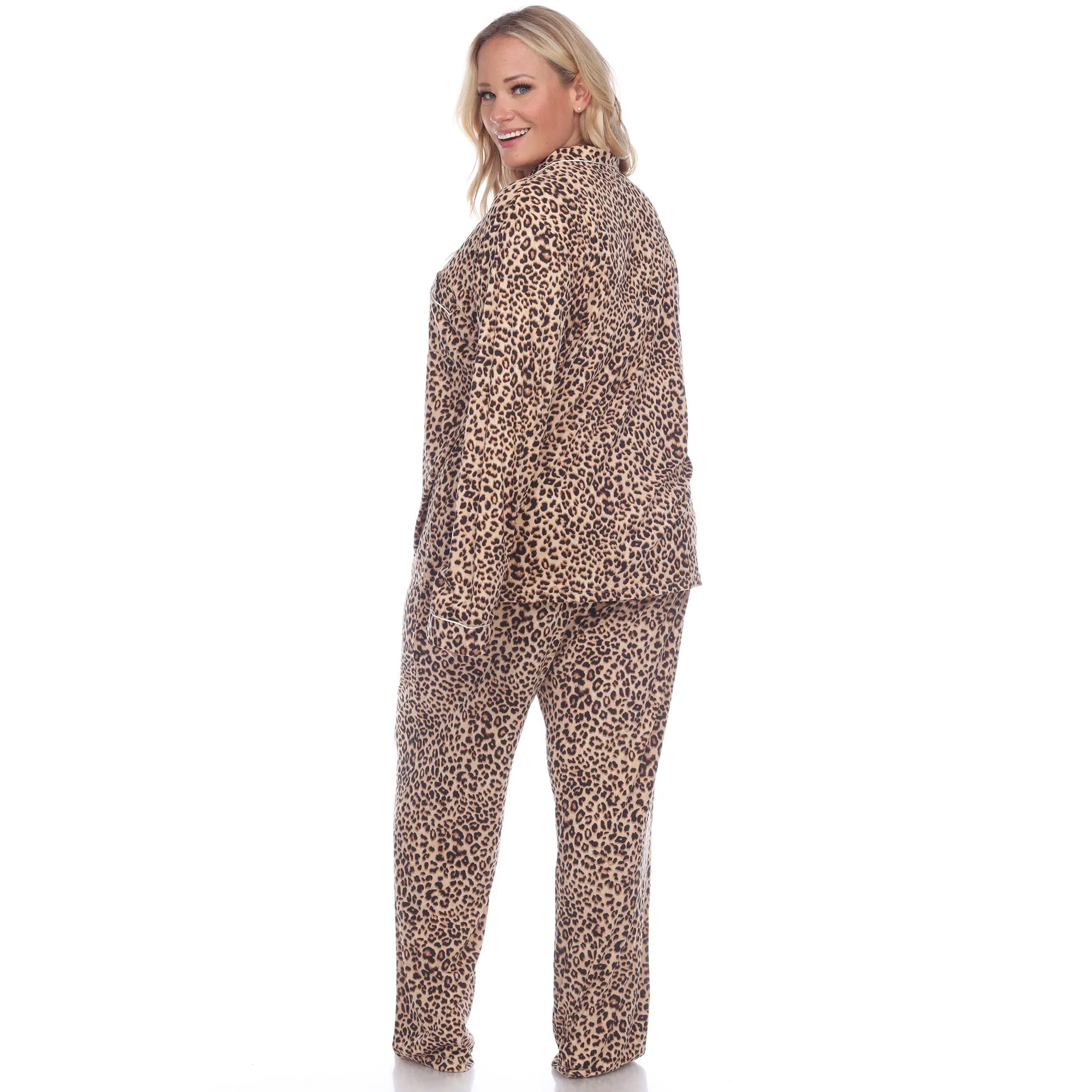 Women's Plus Size Long Sleeve Pajama Set sold by White Mark product image thumbnail 3