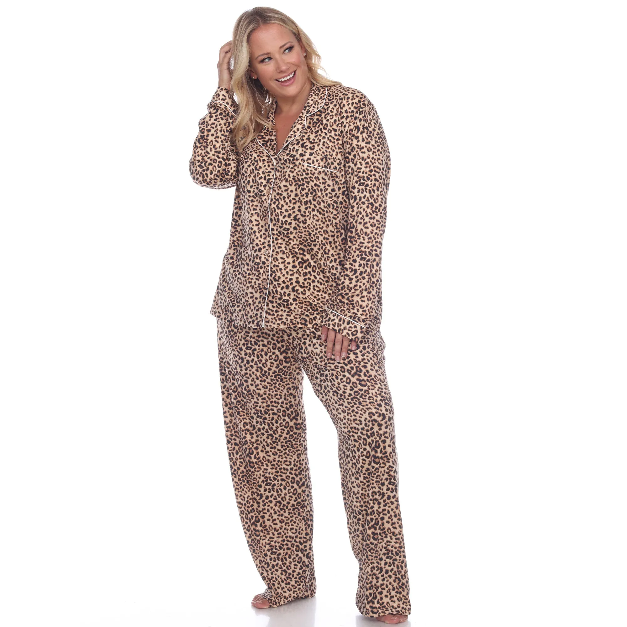 Women's Plus Size Long Sleeve Pajama Set sold by White Mark
