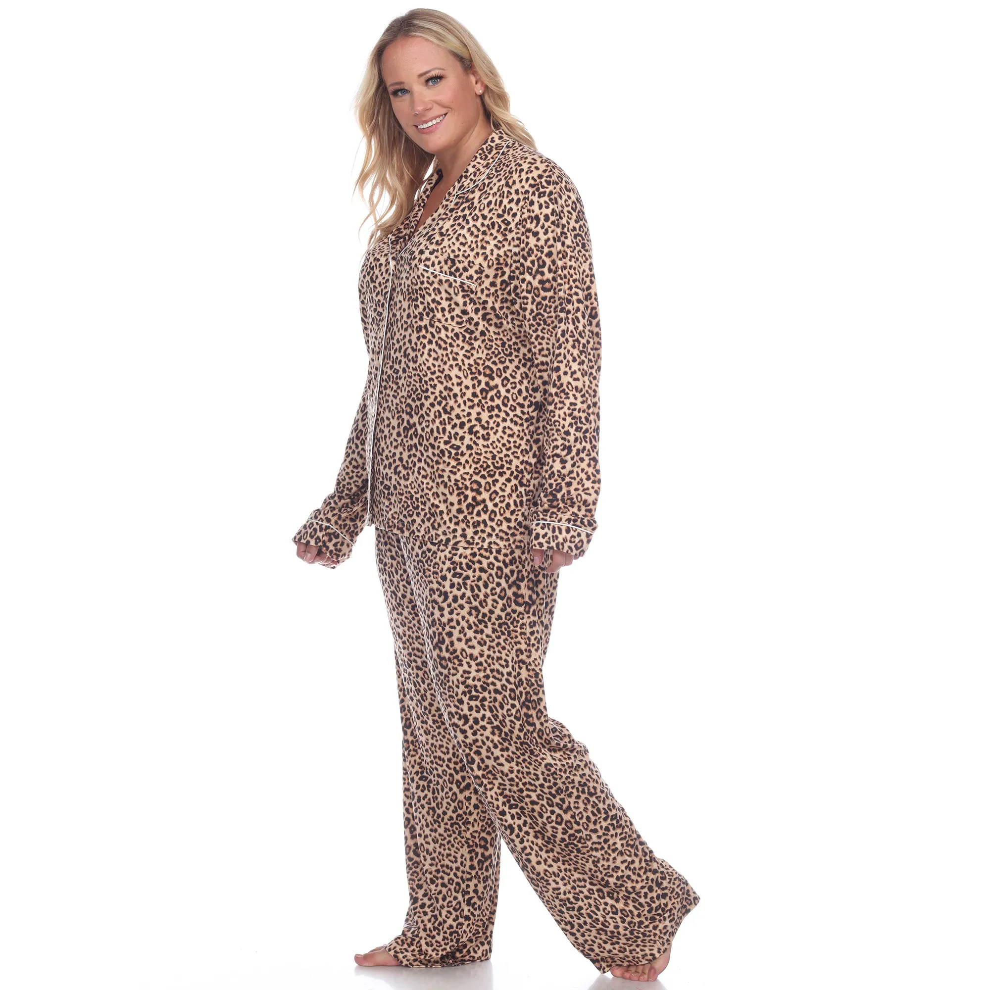 Women's Plus Size Long Sleeve Pajama Set sold by White Mark product image thumbnail 2