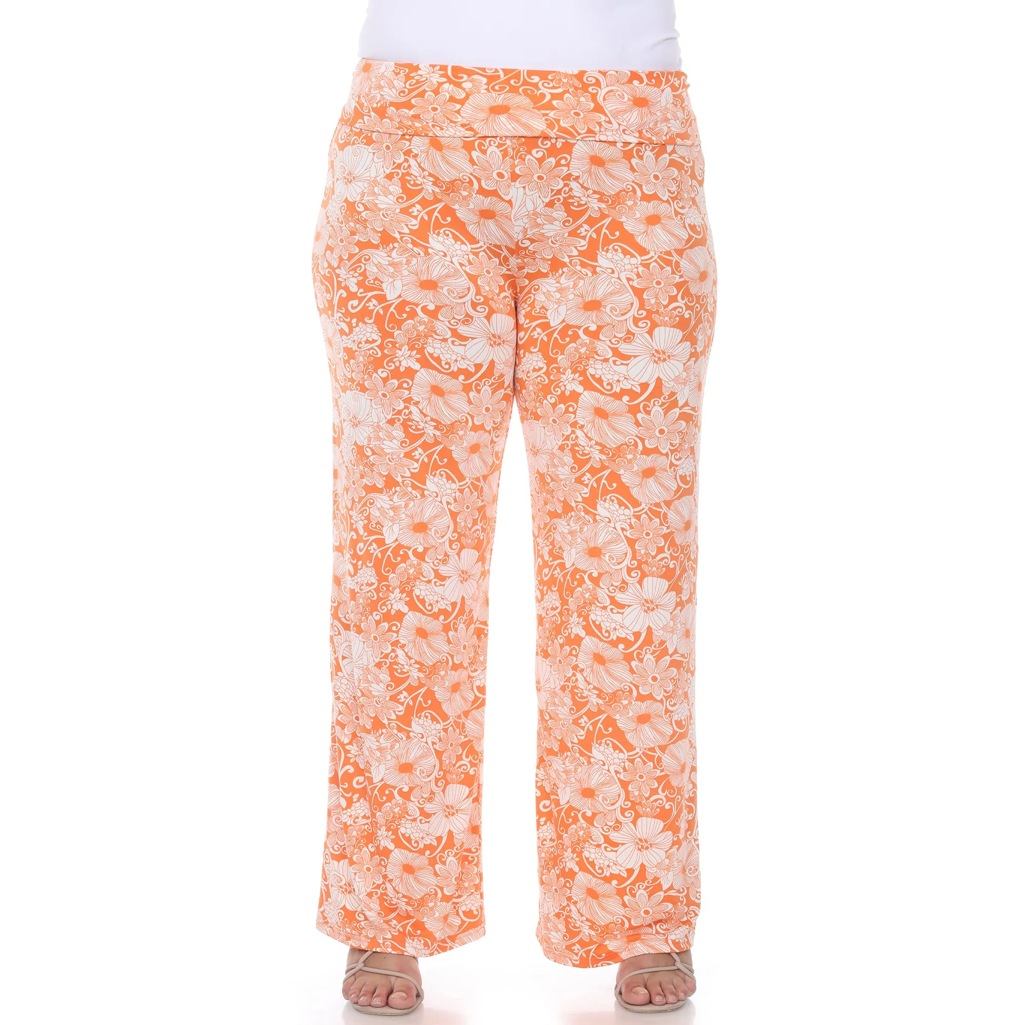 Women's Plus Size Flower Paisley Palazzo Pants sold by White Mark product image thumbnail 2