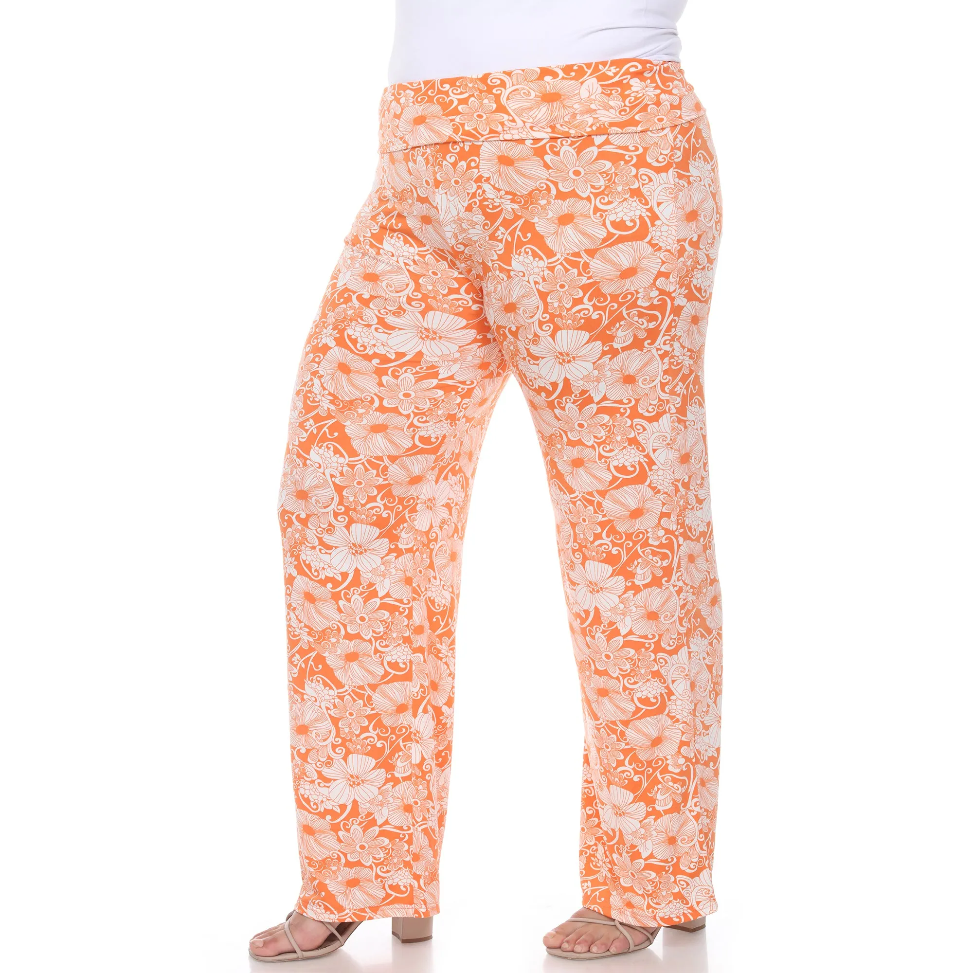 Women's Plus Size Flower Paisley Palazzo Pants sold by White Mark product image thumbnail 3