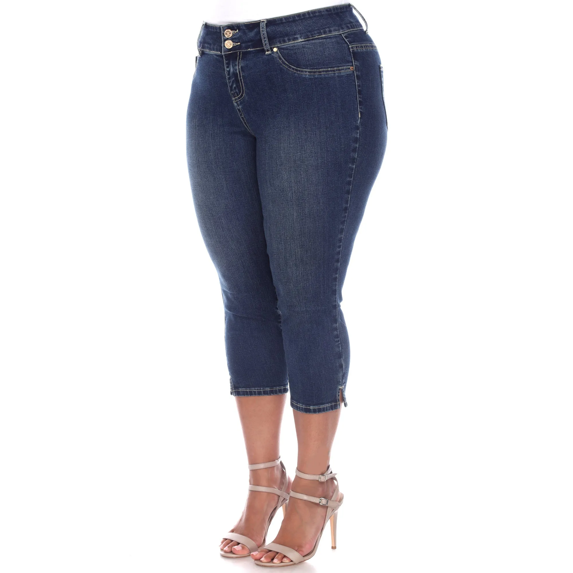 Women's Plus Size Capri Jeans sold by White Mark product image thumbnail 2