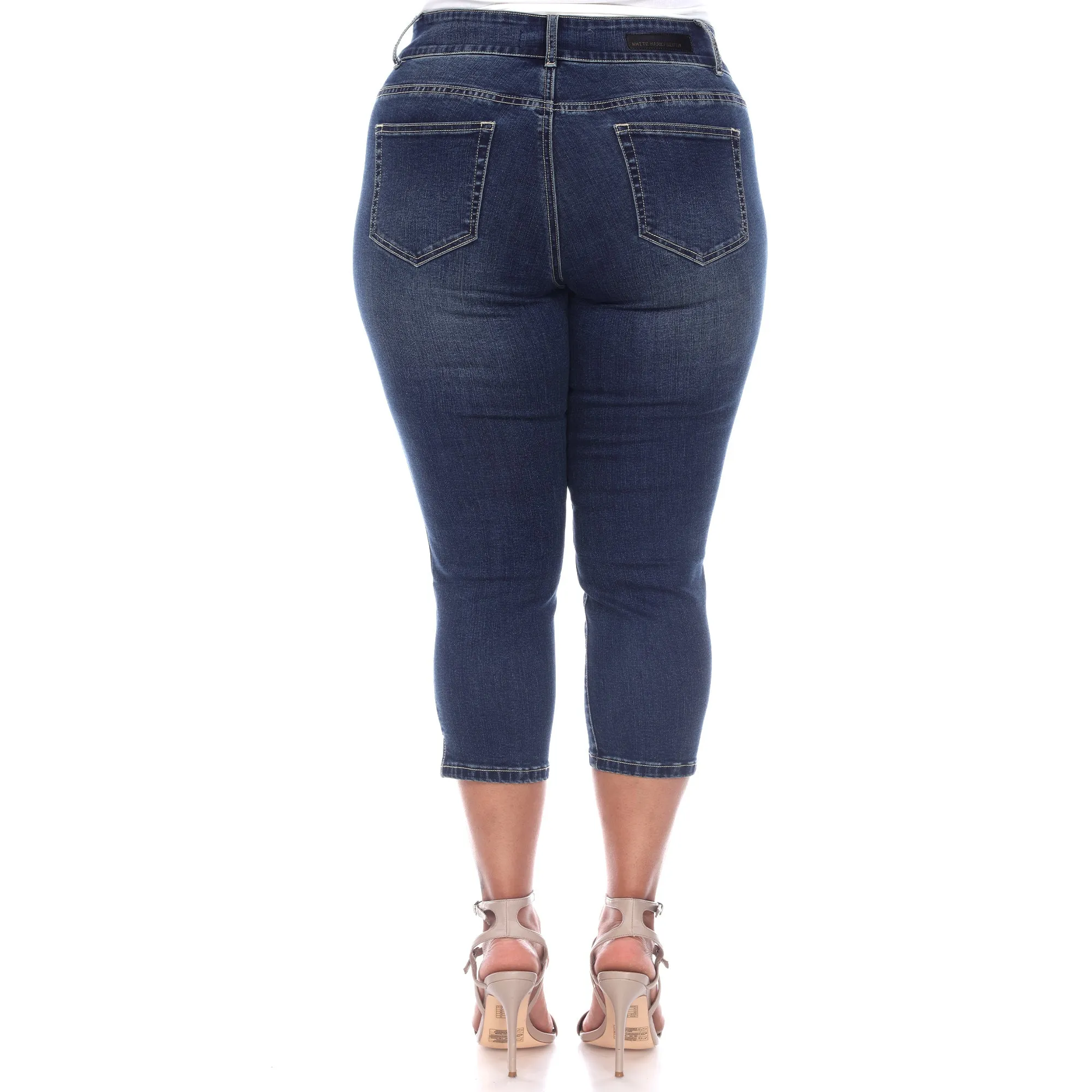 Women's Plus Size Capri Jeans sold by White Mark product image thumbnail 3