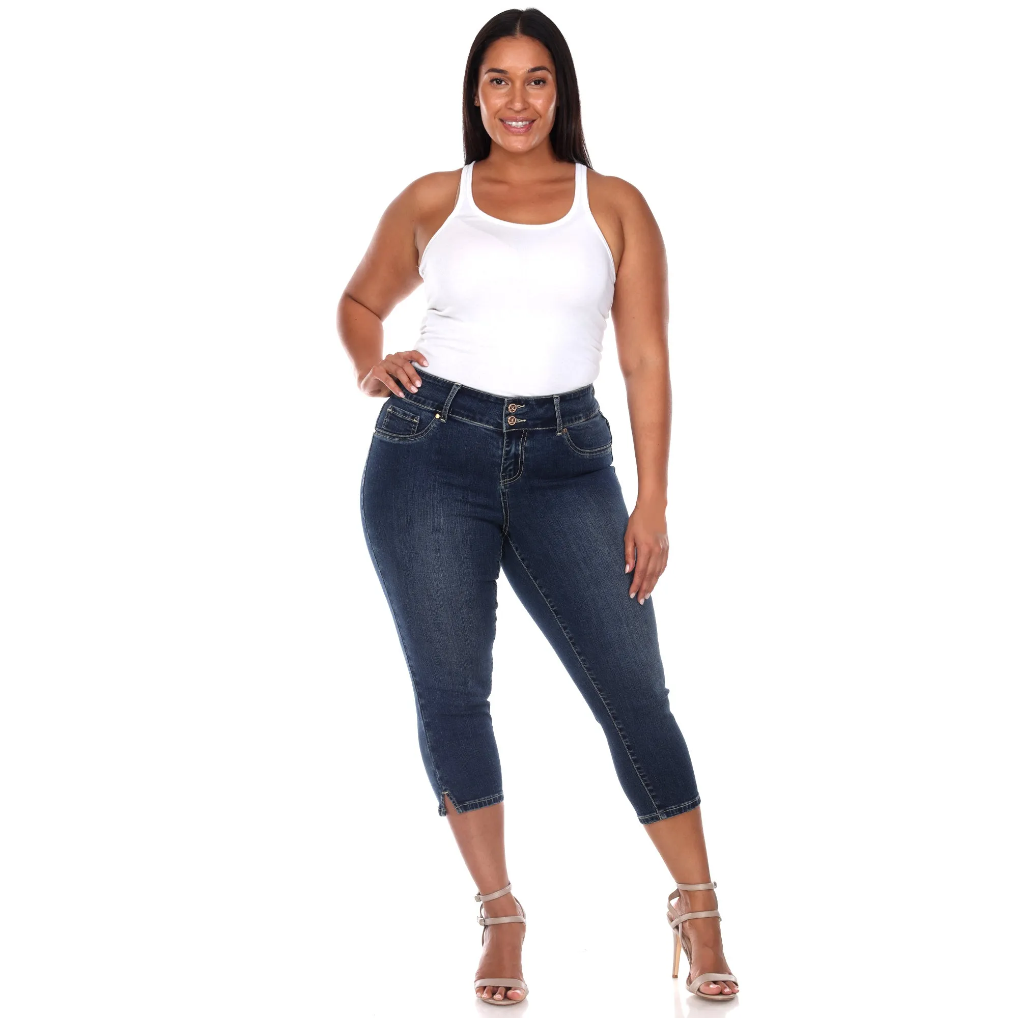 Women's Plus Size Capri Jeans sold by White Mark product image thumbnail 5