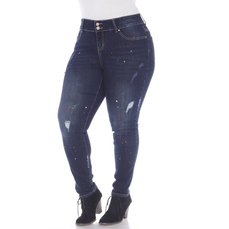 Women's Plus Size Paint Effect Denim sold by White Mark