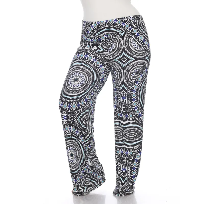Women's Geometric Print Plus Size Palazzo Pants sold by White Mark