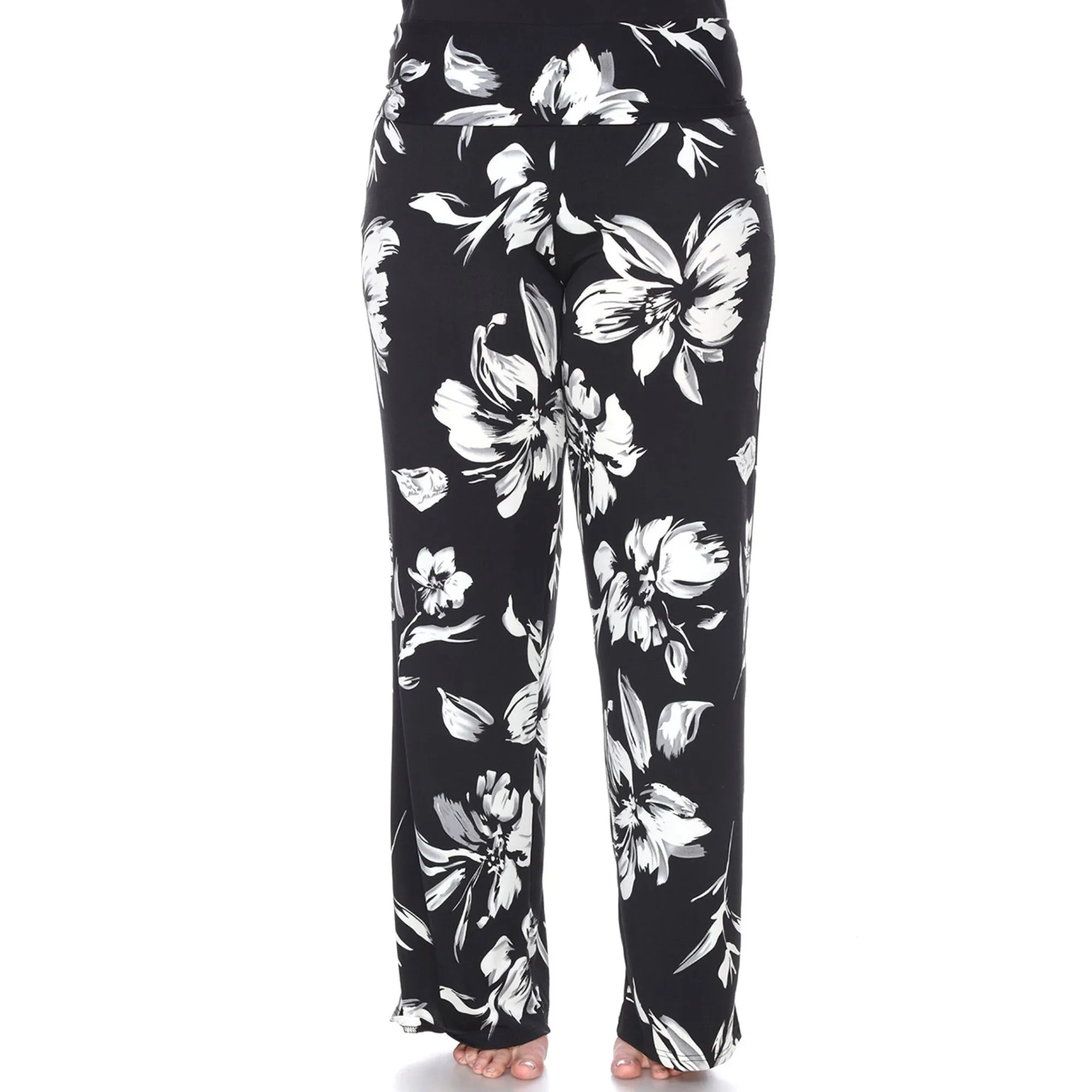 Women's Plus Size Floral Palazzo Pants sold by White Mark product image thumbnail 4