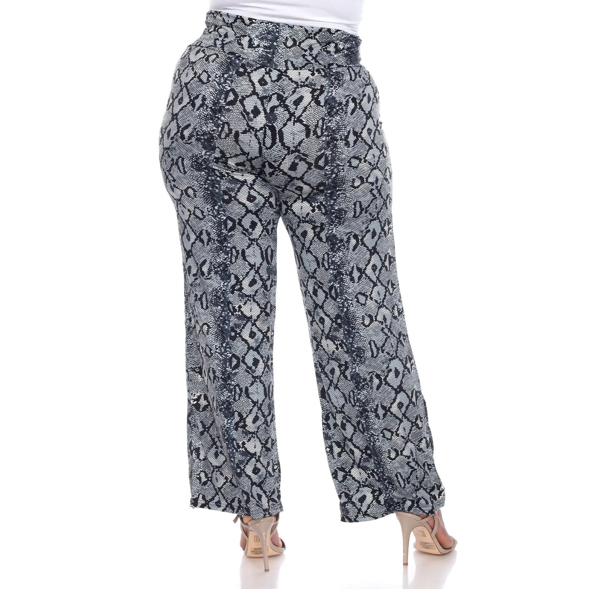 Women's Plus Size Snake Print Palazzo Pants sold by White Mark product image thumbnail 4