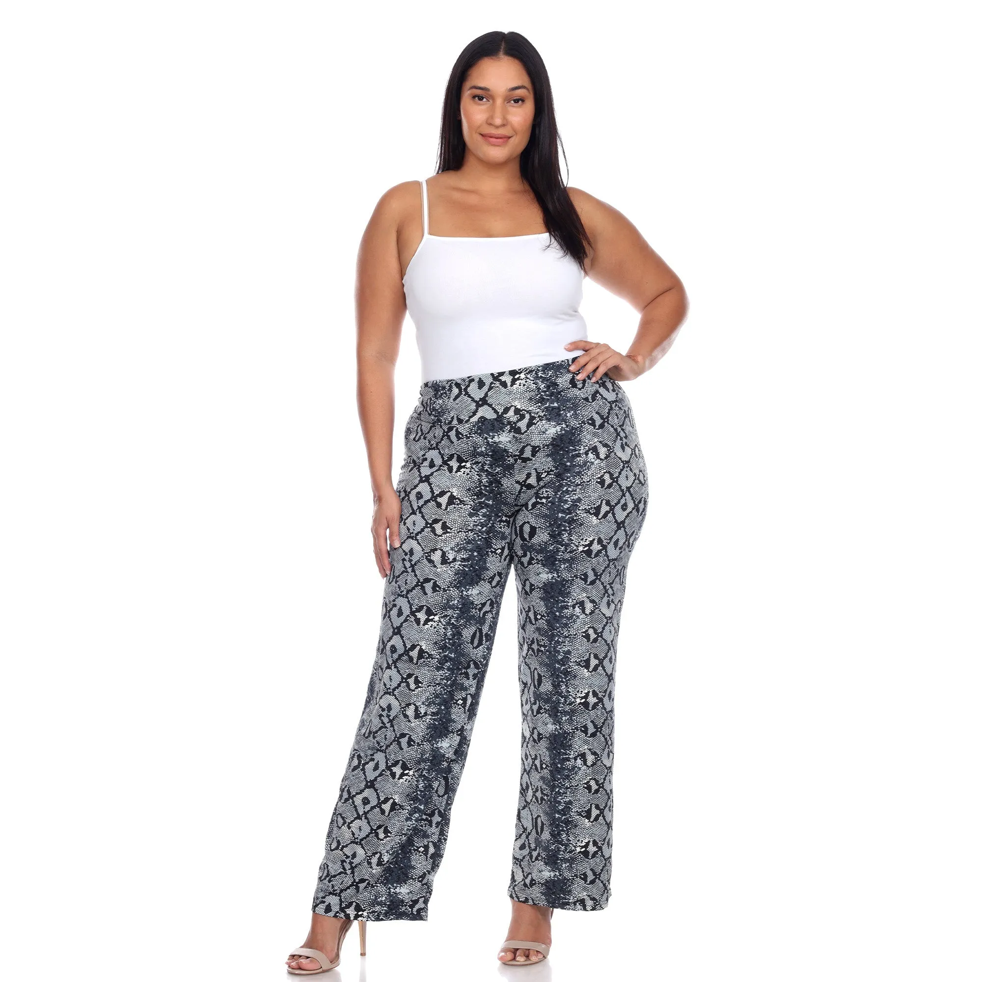 Women's Plus Size Snake Print Palazzo Pants sold by White Mark product image thumbnail 5