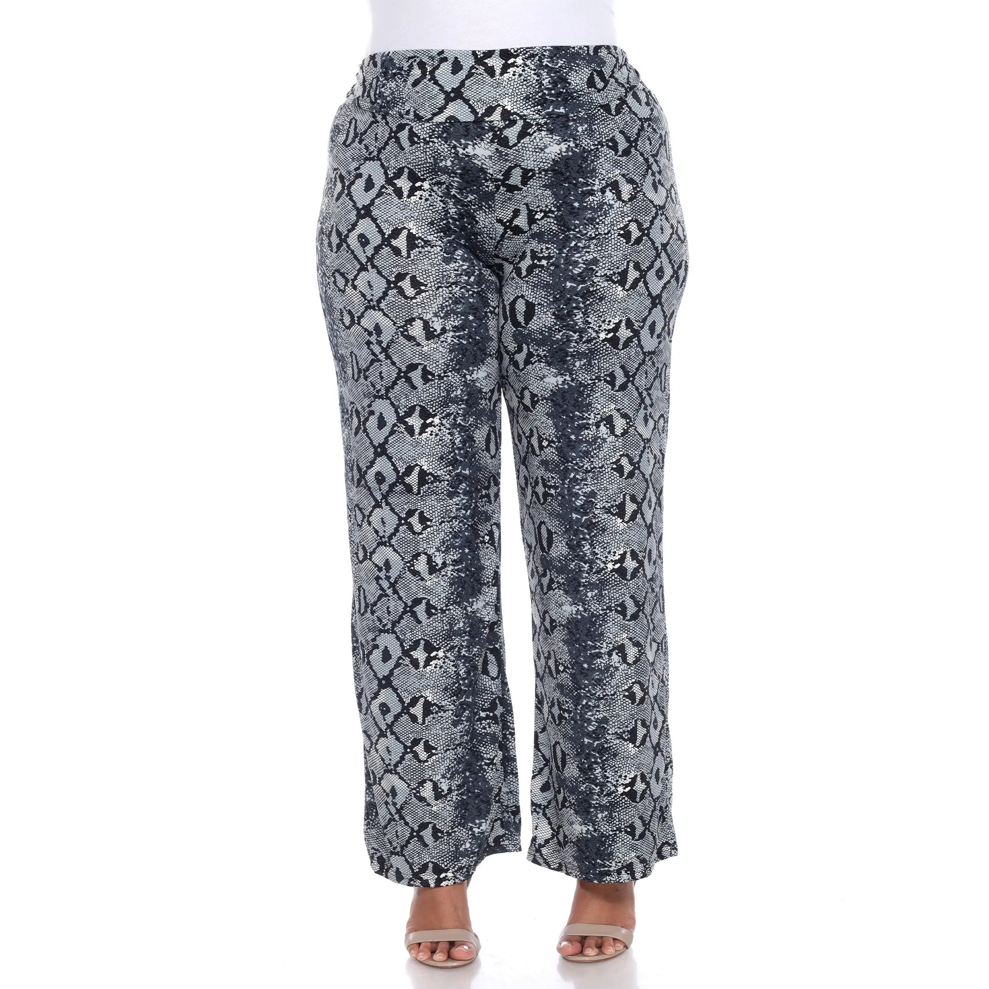 Women's Plus Size Snake Print Palazzo Pants sold by White Mark product image thumbnail 2