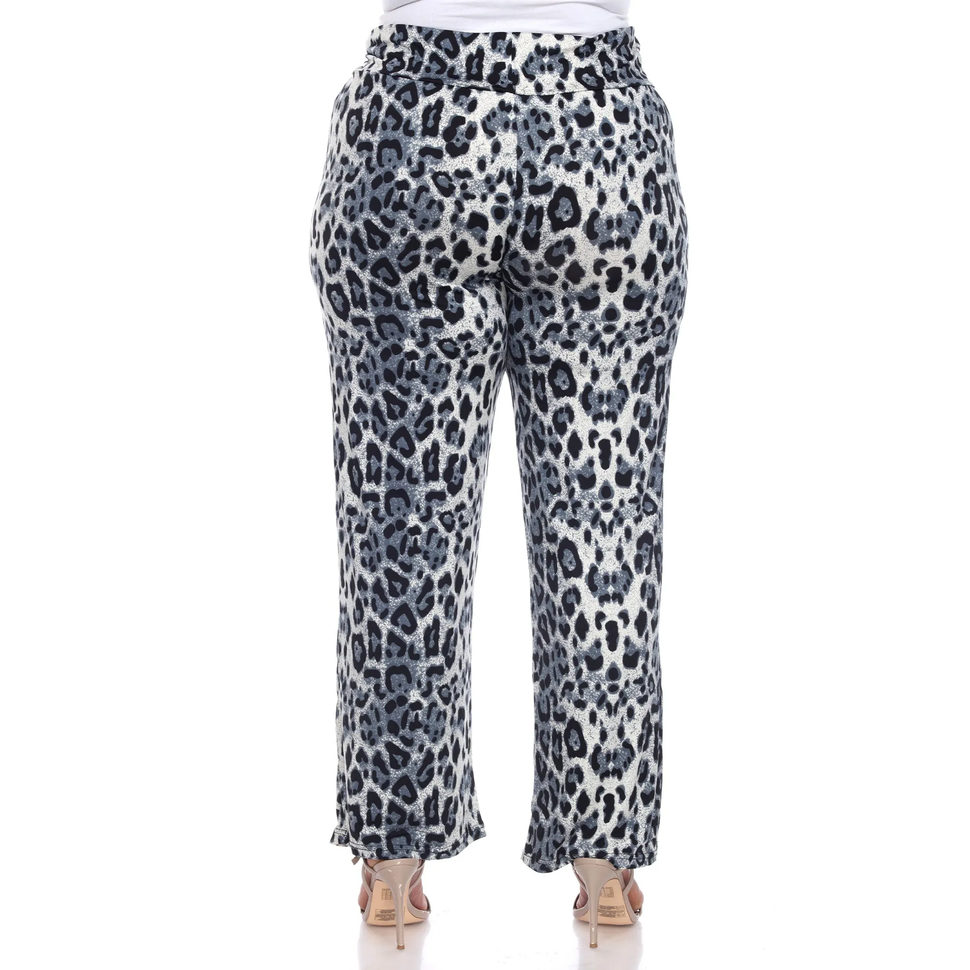 Women's Plus Size Cheetah Print Palazzo Pants sold by White Mark product image thumbnail 4