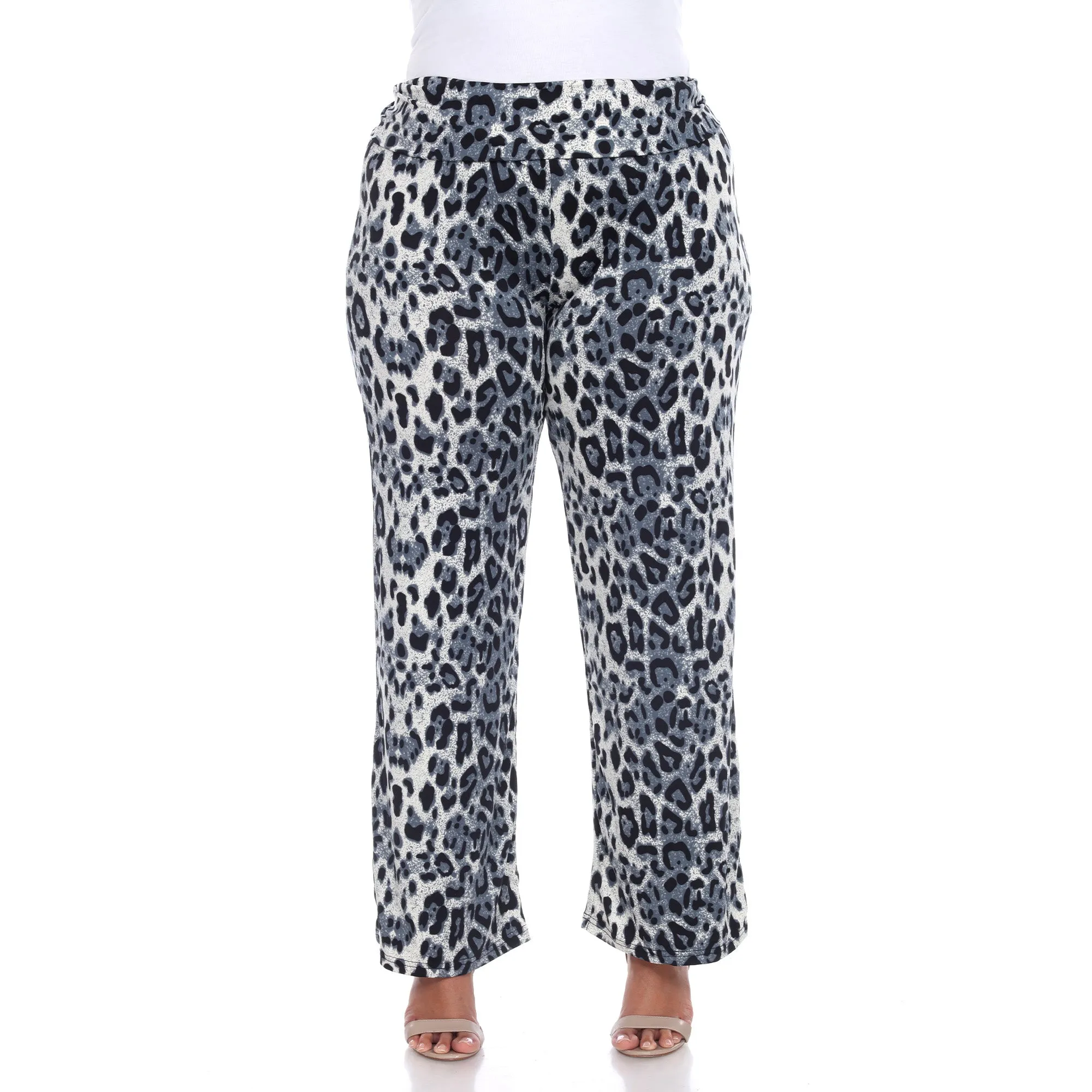Women's Plus Size Cheetah Print Palazzo Pants sold by White Mark product image thumbnail 2